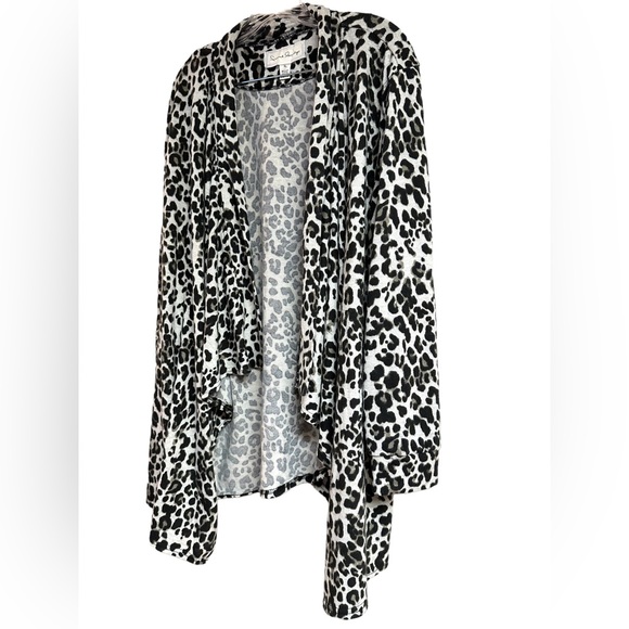 French Laundry Cardigan Open Front Waterfall Cascade Style Animal Print X-Large - Picture 4 of 13